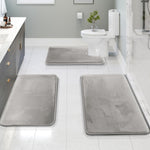3-Piece Memory Foam Bath Mat Set – Non-slip, Absorbent, Washable