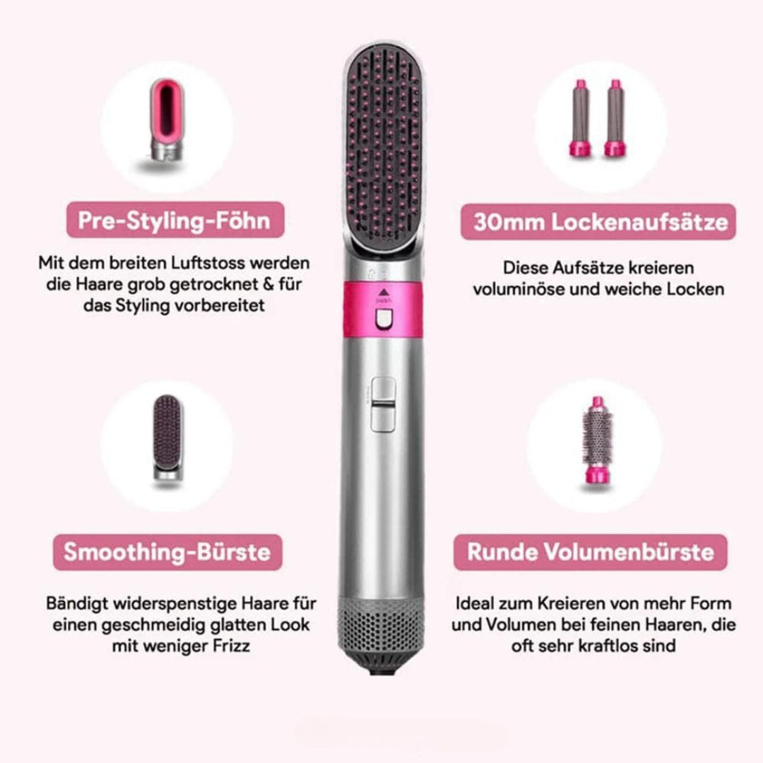 Stylora 5-in-1 Hairstyler: Blow-Dry, Straighten, Curl & Wave