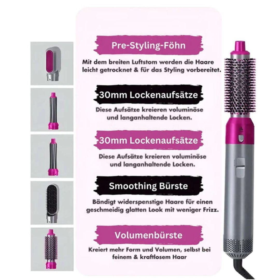 Stylora 5-in-1 Hairstyler: Blow-Dry, Straighten, Curl & Wave