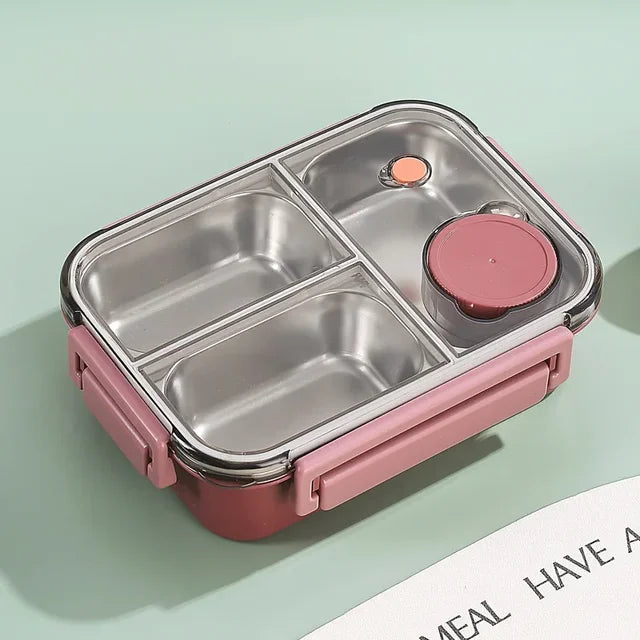 Practical Stainless Steel Lunch Box with Compartments for On the Go