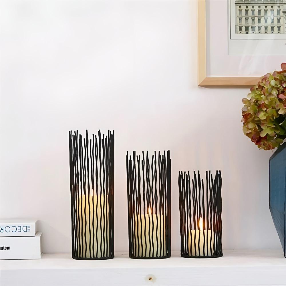 Stylish Black Metal Candlestick for Every Celebration