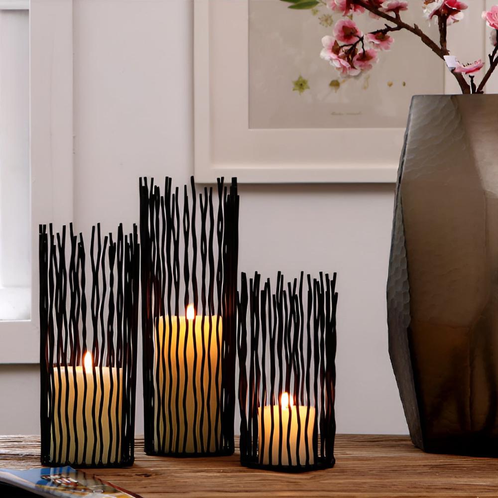 Stylish Black Metal Candlestick for Every Celebration