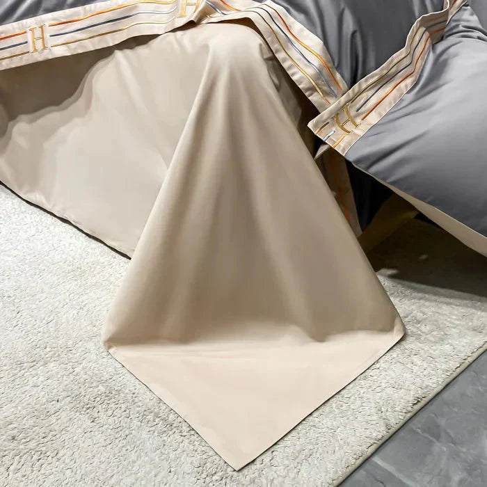 Traumhaftes 4-teiliges Bettwäsche-Set aus Satin-Baumwolle
