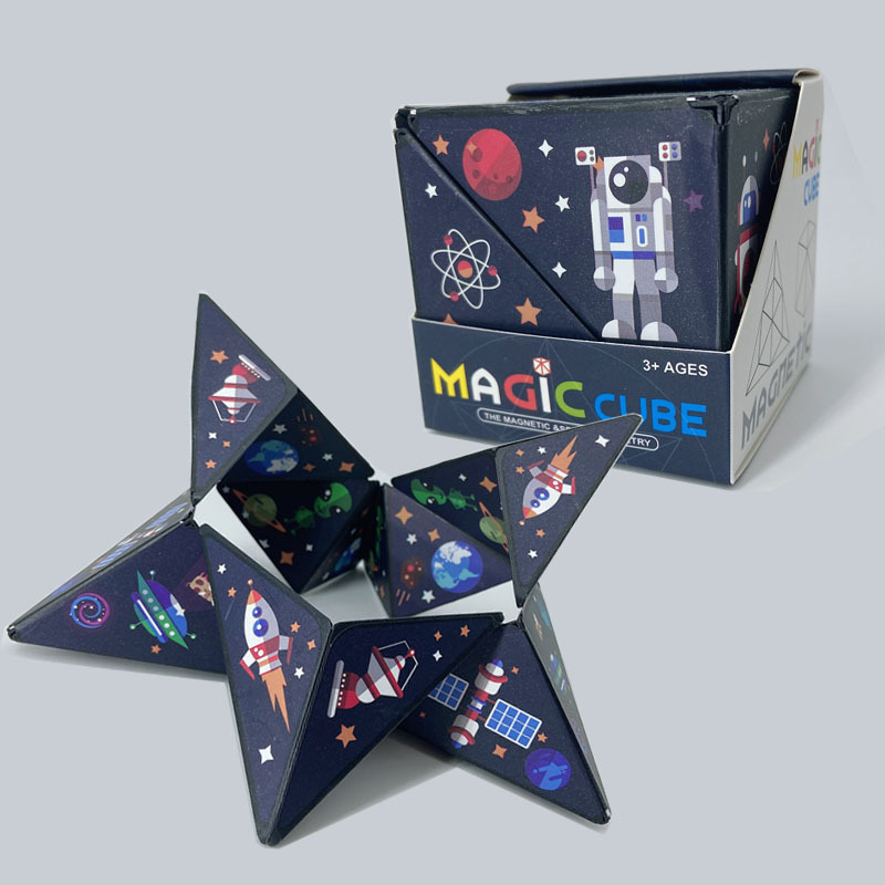 Foldable Geometric Cube – Creative 3D Puzzle for Kids and Adults