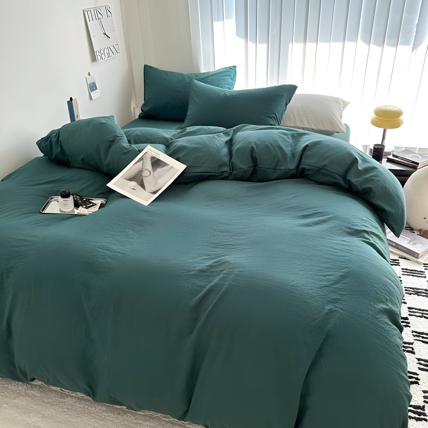 SerenityNest - Cotton Duvet Cover Set for Ultimate Sleeping Comfort