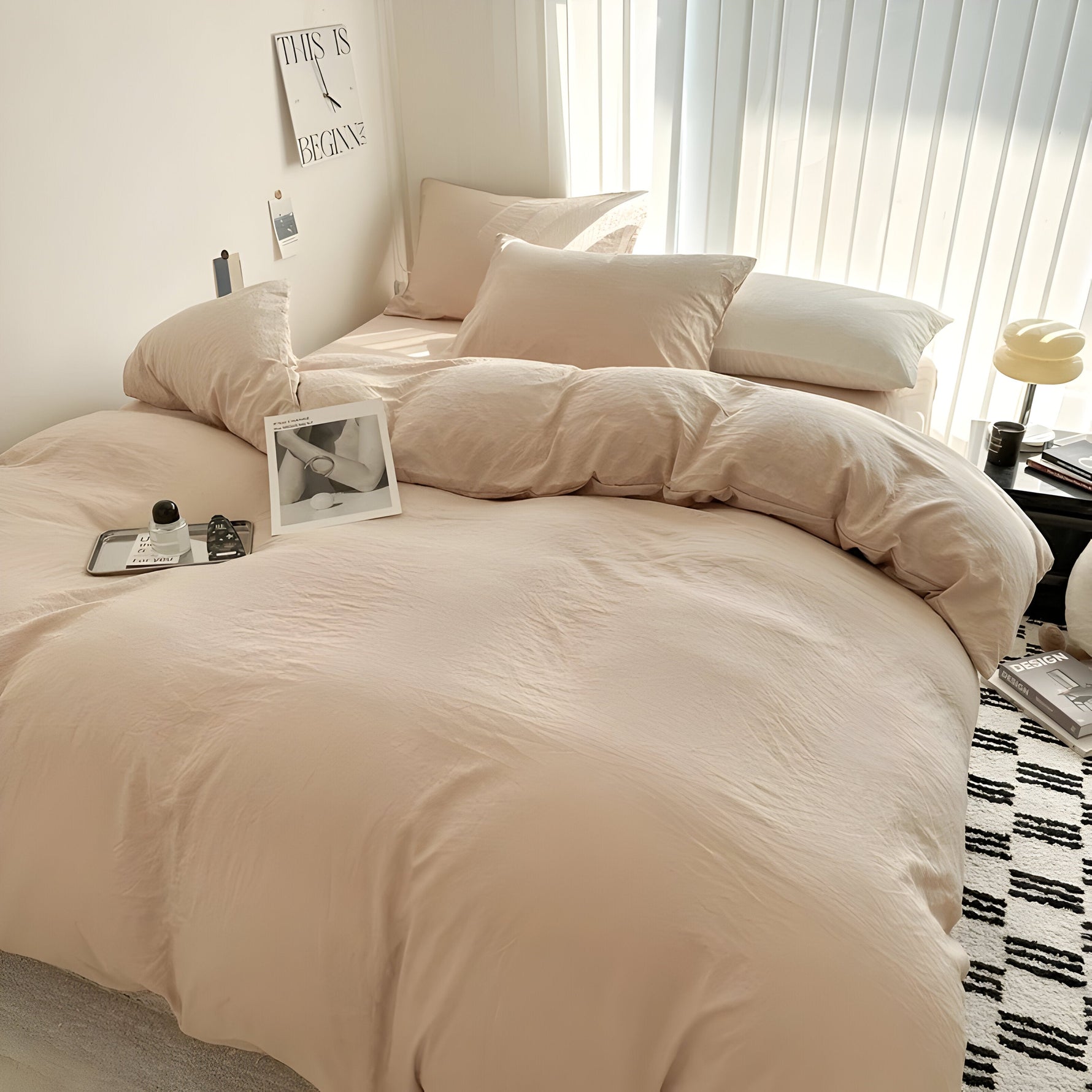 Cotton Duvet Cover Set in Solid Colors