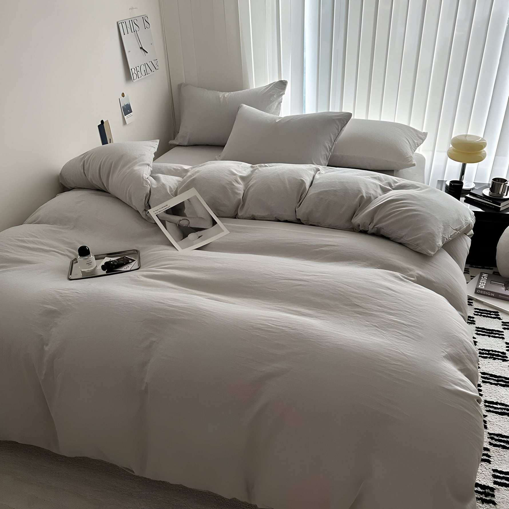 Cotton Duvet Cover Set in Solid Colors