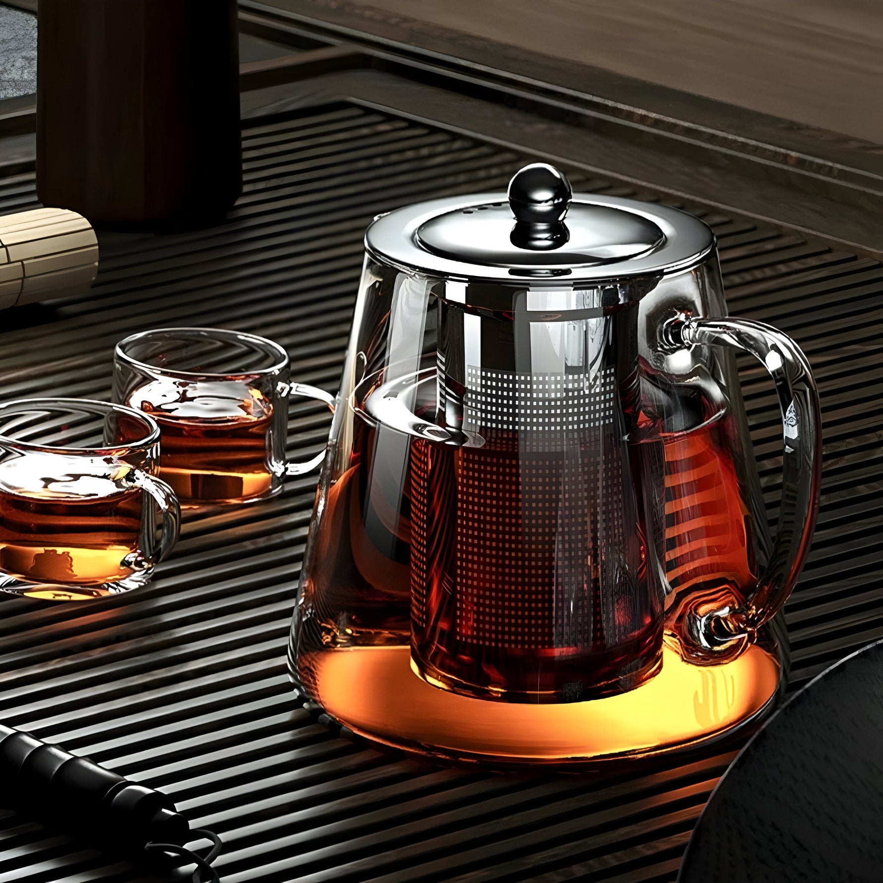 Heat-Resistant Glass Carafe with Stainless Steel Filter - CrystalBrew Mug