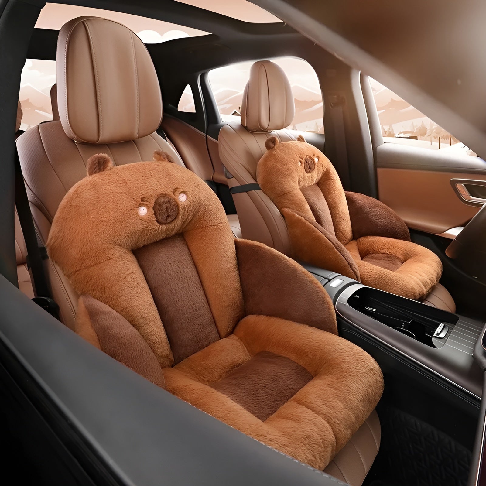 Cartoon Car Seat Cushion - Thickly Padded for Office and Home