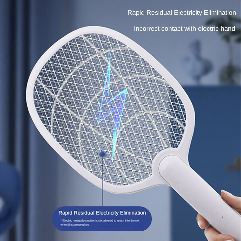 Rechargeable 2-in-1 Electric Fly Swatter and Insect Killer – 2500V Chemical-Free