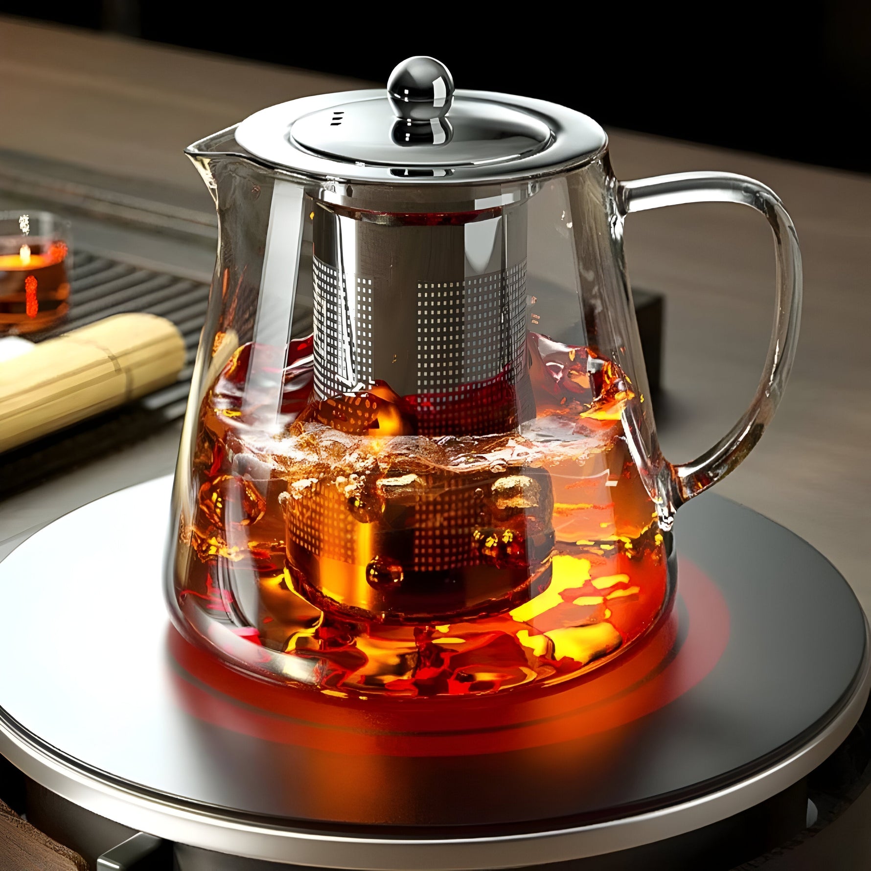 Edelglas-Tee-Genuss – Hitzebeständige Tasse mit Edelstahlfilter