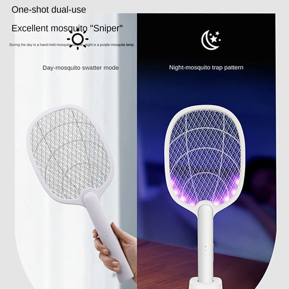 Rechargeable 2-in-1 Electric Fly Swatter and Insect Killer – 2500V Chemical-Free