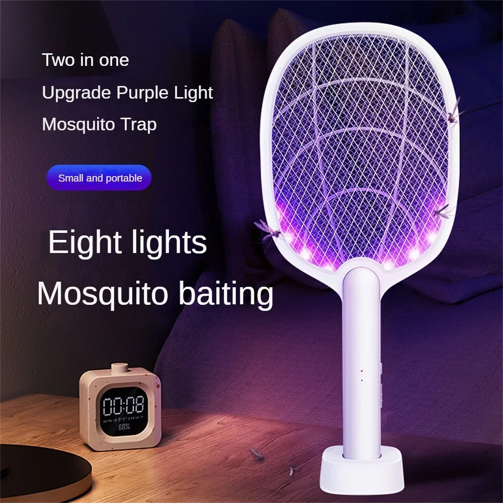 Rechargeable 2-in-1 Electric Fly Swatter and Insect Killer – 2500V Chemical-Free