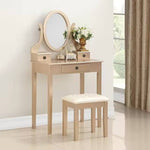 Vanity Table with Mirror and Padded Stool