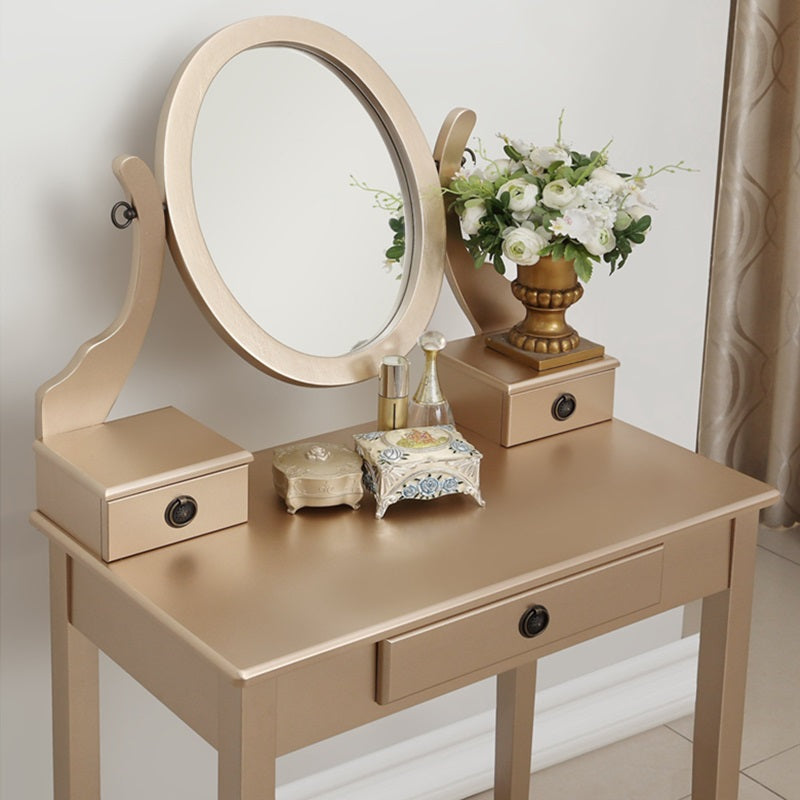 Vanity Table with Mirror and Padded Stool