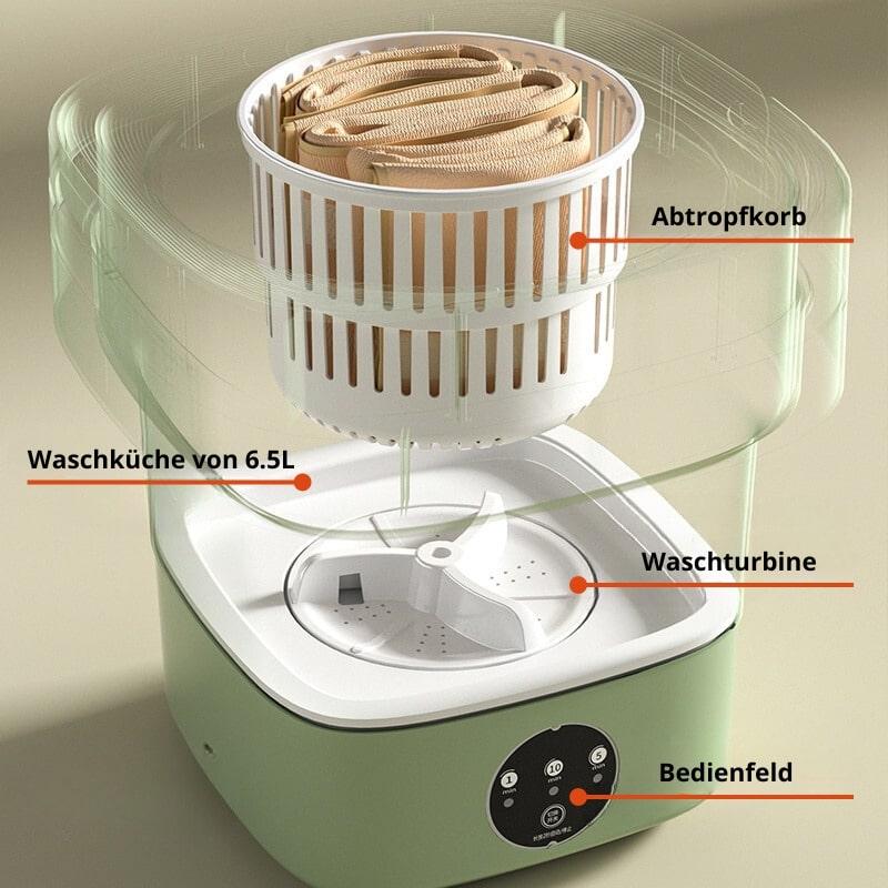 Kompakte Mini Waschmaschine für Reisen und Camping