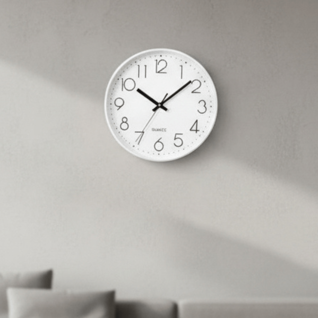 12-Inch Quartz Wall Clock with Silent Operation in Modern Design
