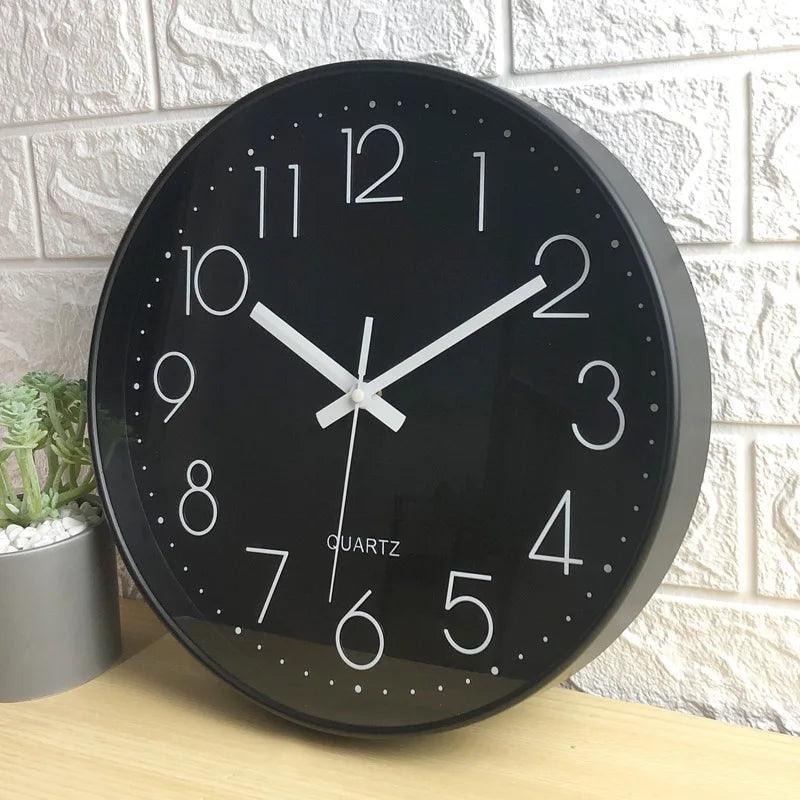 12-Inch Quartz Wall Clock with Silent Operation in Modern Design