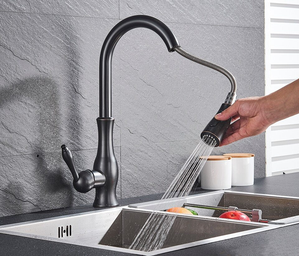 Modern Retractable Faucet for Kitchen with Pull-Out Feature