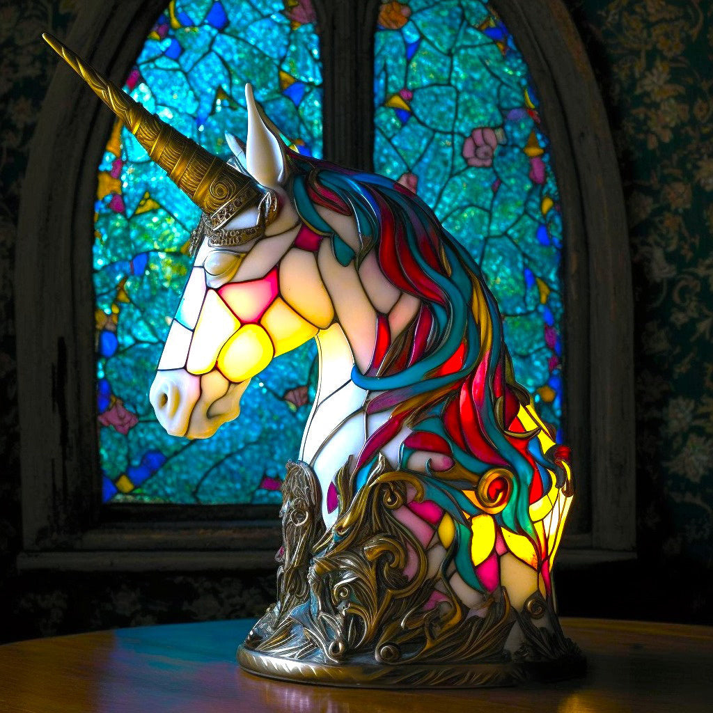 Künstlerische Tischlampe aus Glas mit Tiermotiven