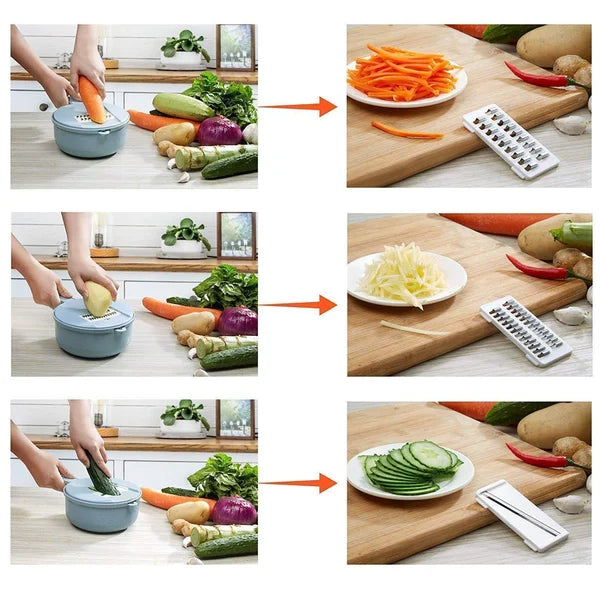 MultiSchnitt 12-in-1 Vegetable Chopper – Versatile and space-saving