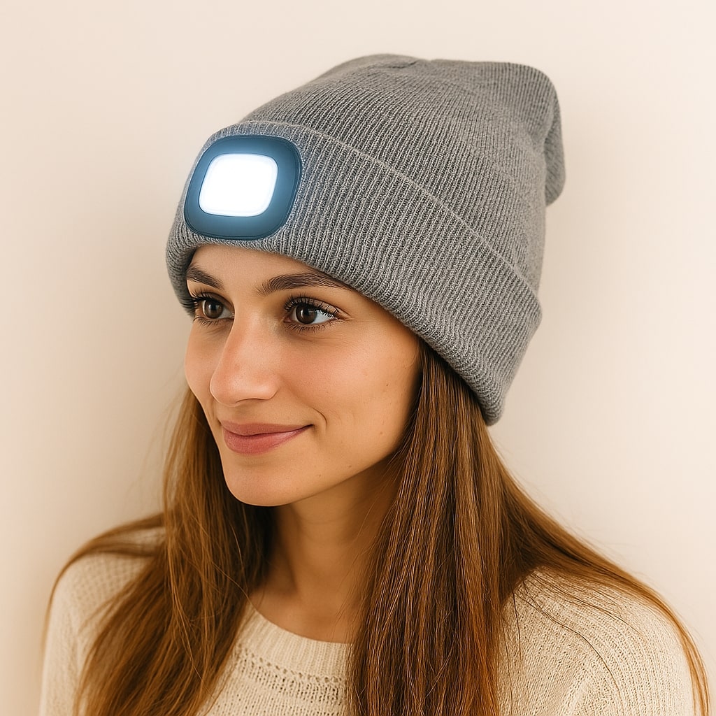 Praktische Mütze mit LED-Licht für sichere Nächte