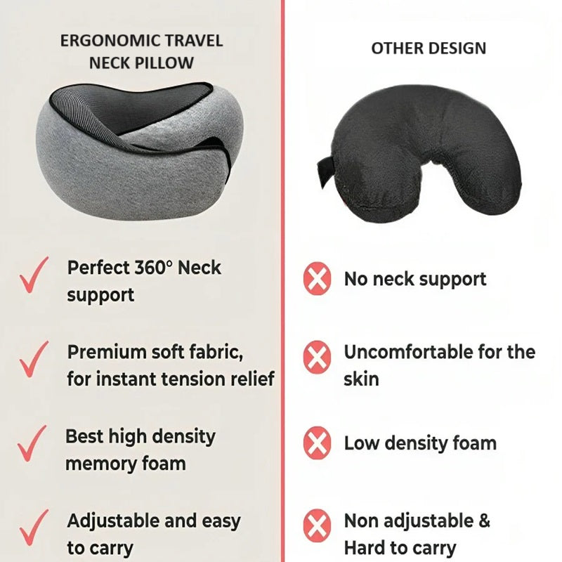 Travel Neck Pillow with Ergonomic Design