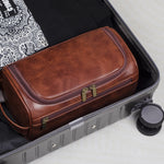 Stilvolle Reise-Kosmetiktasche aus hochwertigem Leder