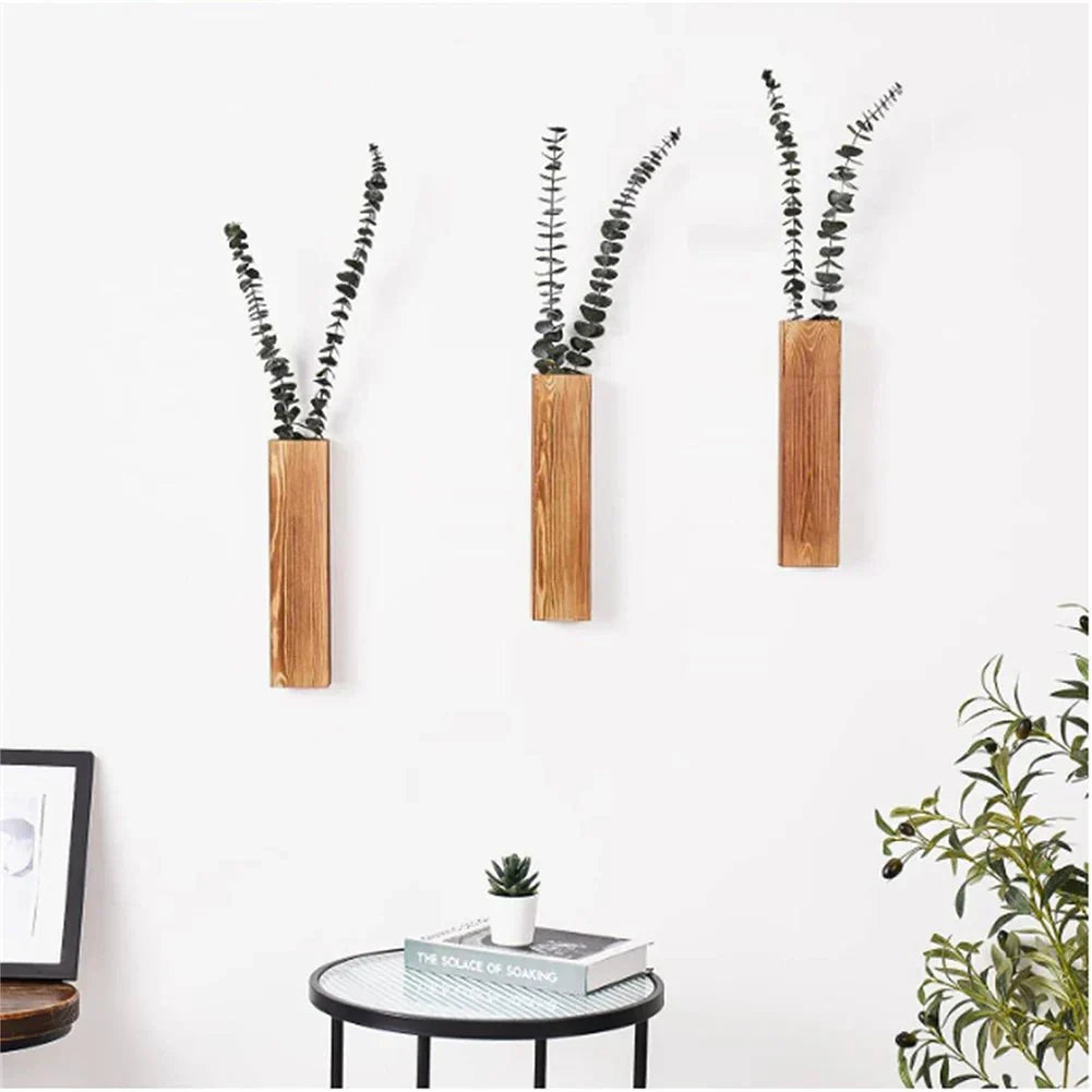 Elegante Holz-Wandhalterung für Pflanzen und Dekoration