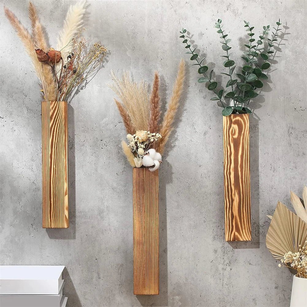 Elegante Holz-Wandhalterung für Pflanzen und Dekoration