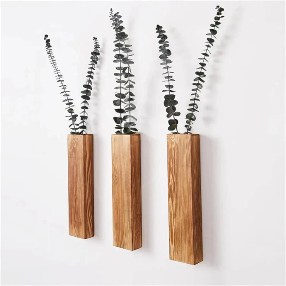 Elegante Holz-Wandhalterung für Pflanzen und Dekoration