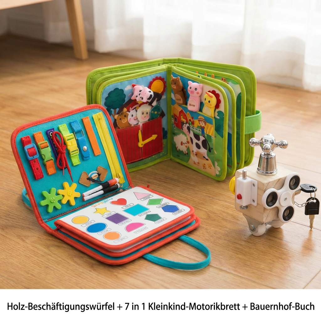 Montessori Entdeckungs- und Spielset im 3er-Pack für eigenständiges Lernen