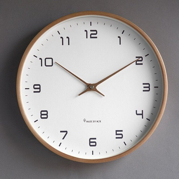 Elegant Wooden Wall Clock with Silent Mechanism