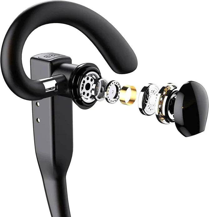 Wireless Bluetooth 5.1 Headset with Dual Microphone and Noise Cancellation