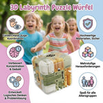 Puzzle cube with 3D labyrinth design