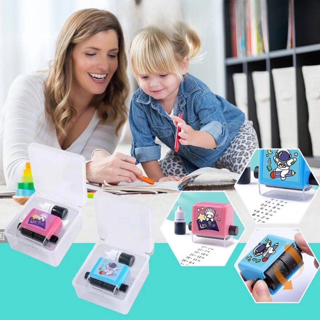 Learning stamps for children to promote mathematical skills