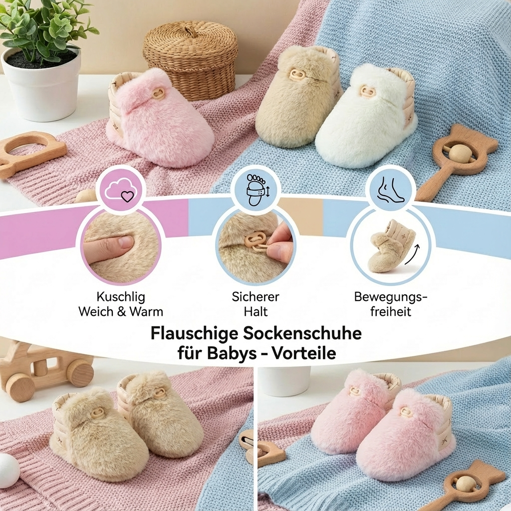 Baby socks with velvety material - Fluffy slippers