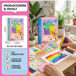 Set for creative paintwork with rainbow colours