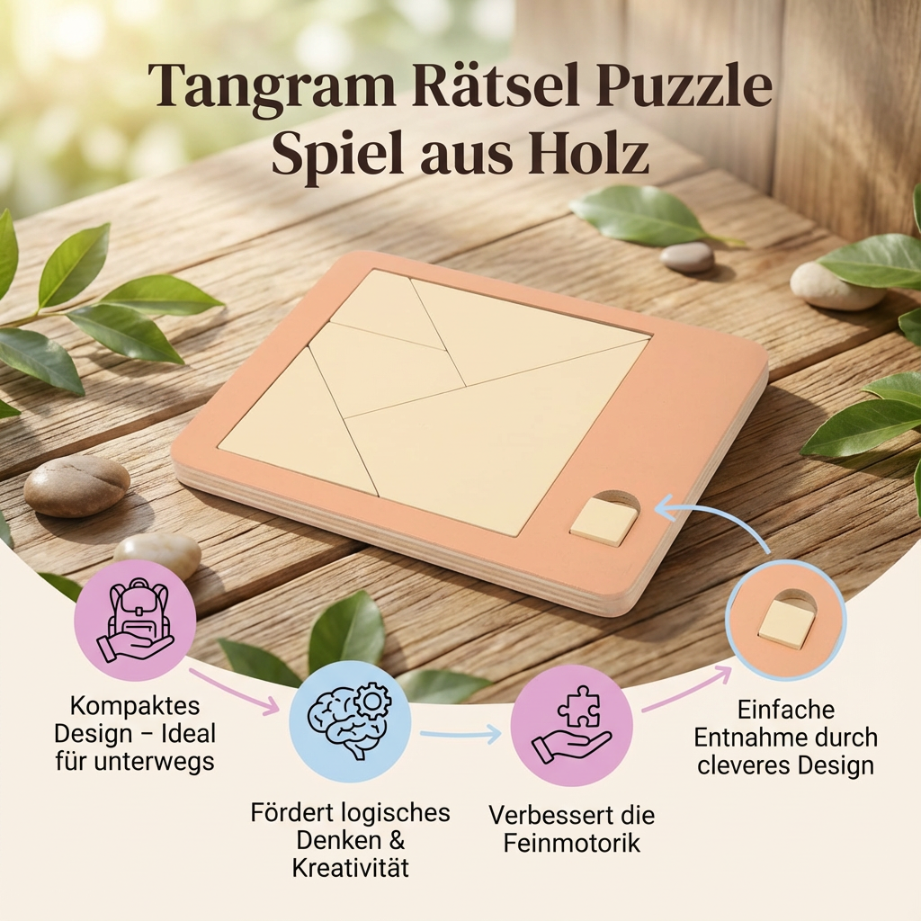 Wooden Puzzle Game Tangram Riddle