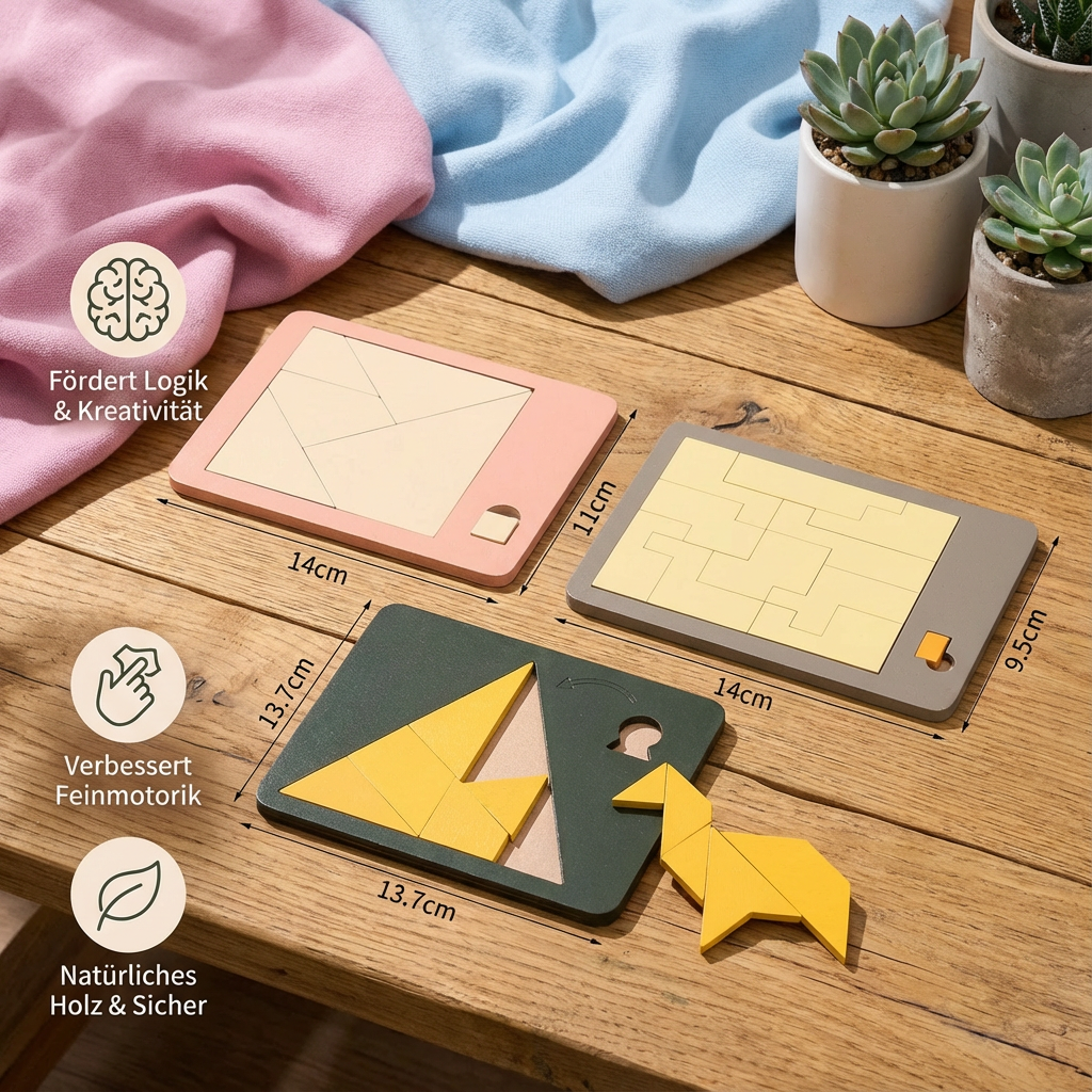 Wooden Puzzle Game Tangram Riddle