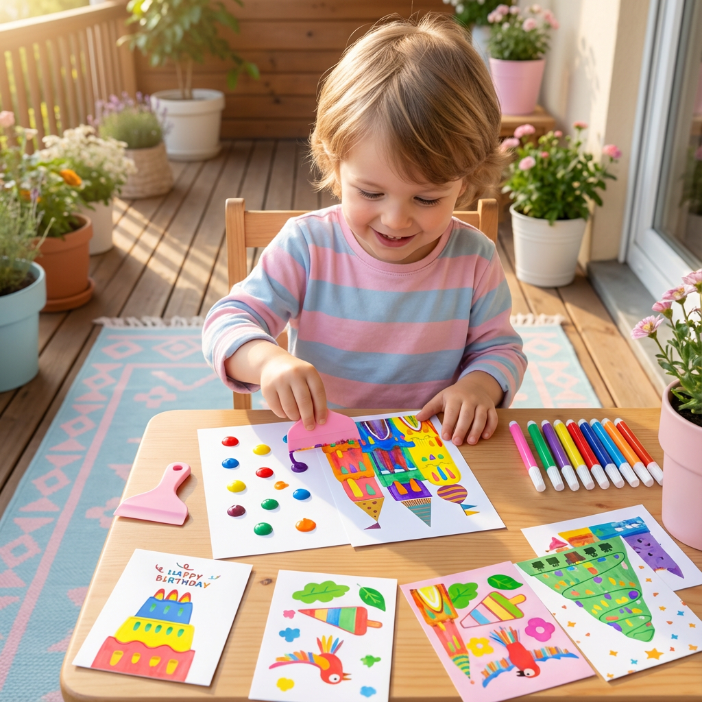 Set for creative paintwork with rainbow colours