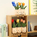 Plush toy with cheerful floral design