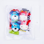 Plush socks and bracelet for babies with sensory elements