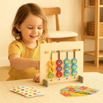 Montessori-style wooden toy for assigning colour patterns