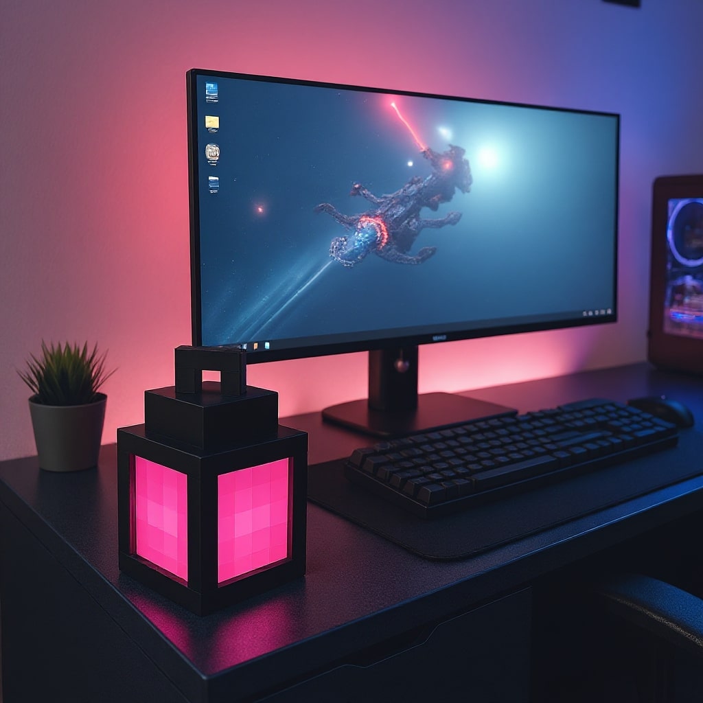 PixelLicht Minecraft Lamp – Cordless LED Table and Wall Light