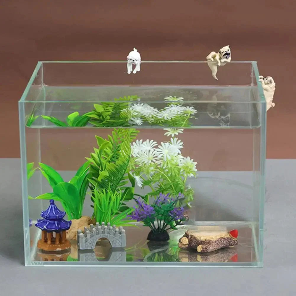 Mini Hund Figurine für Aquarium Dekoration – 1-3 Stück