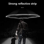 Wetterfester LED-Regenschirm mit reflektierenden Details und umgekehrtem Design
