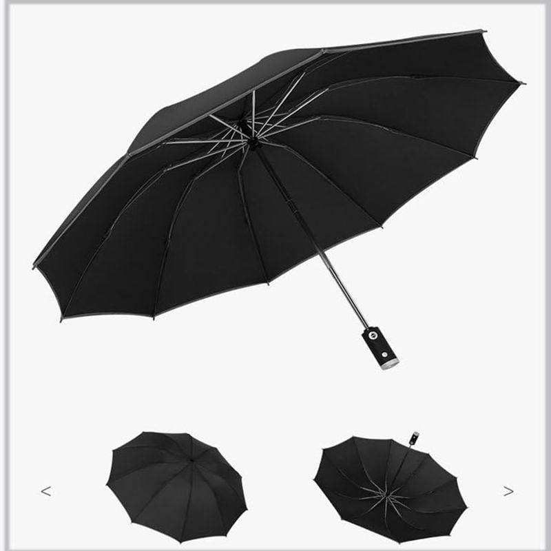 Wetterfester LED-Regenschirm mit reflektierenden Details und umgekehrtem Design