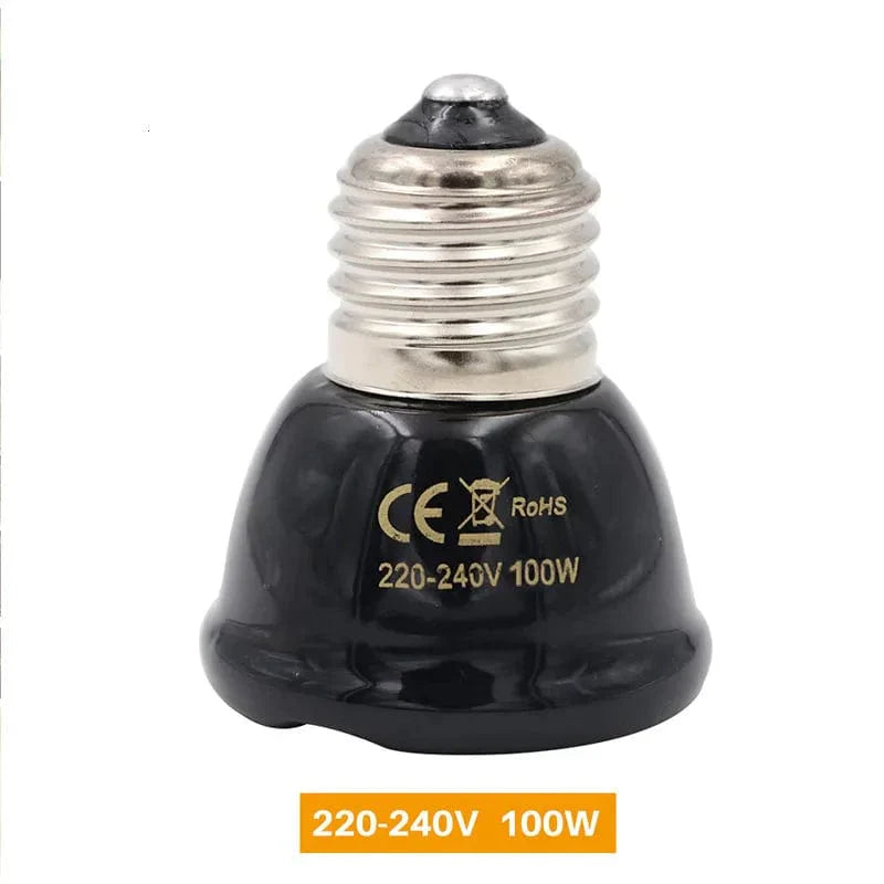 E27 Heat Lamp for Pets – Infrared Ceramic Emitter 50W/75W/100W EU Plug