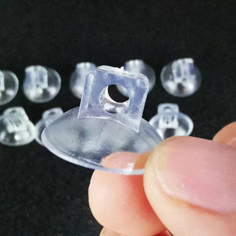10-piece set of black suction cups for attaching air hoses in the aquarium